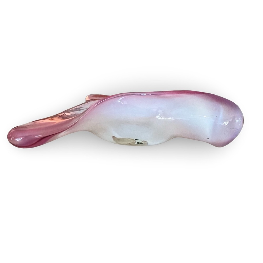 Vintage Fratelli Tosso Italian Murano Art Glass Pink White Gold Dish - Picture 5 of 11
